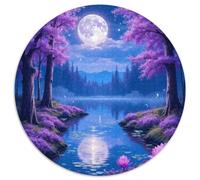 Fleurs et Arbres 1000 Pièces Puzzle Rond Puzzles Classiques Tableau Romantique Puzzle Rond Créatif - Jeu Éducatif Activité Familiale Ami Intéressants Cadeau Unique 1000pcs (67.5x67.5cm)