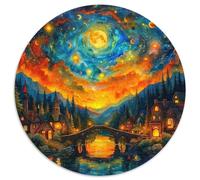 Fleurs et Arbres 1000 Pièces Puzzle Rond Puzzles Classiques Tableau Romantique Puzzle Rond Créatif - Jeu Éducatif Activité Familiale Ami Intéressants Cadeau Unique 1000pcs (67.5x67.5cm)