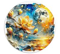 Fleurs et Arbres 1000 Pièces Puzzle Rond Puzzles Classiques Tableau Romantique Puzzle Rond Créatif - Jeu Éducatif Activité Familiale Ami Intéressants Cadeau Unique 1000pcs (67.5x67.5cm)