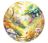 Fleurs et Arbres 1000 Pièces Puzzle Rond Puzzles Classiques Tableau Romantique Puzzle Rond Décompression Jeu D'Intelligence Activité Familiale Ami Intéressants Cadeau Unique 1000pcs (67.5x67.5cm)