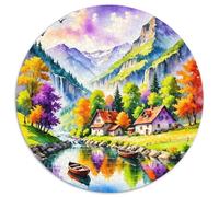 Fleurs et Arbres 1000 Pièces Puzzle Rond Puzzles Classiques Tableau Romantique Puzzle Rond Décompression Jeu D'Intelligence Activité Familiale Ami Intéressants Cadeau Unique 1000pcs (67.5x67.5cm)