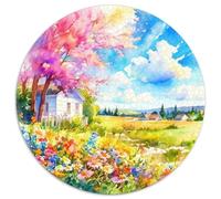 Fleurs et Arbres 1000 Pièces Puzzle Rond Puzzles Classiques Tableau Romantique Puzzle Ronds Créatif - Jeu Éducatif Activité Familiale Puzzle Adulte Intéressants Cadeau Unique 1000pcs (67.5x67.5cm)