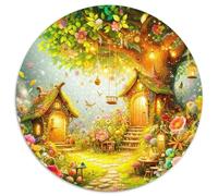 Fleurs et Arbres 1000 Pièces Puzzle Rond Puzzles Classiques Tableau Romantique Puzzle Ronds Créatif - Jeu Éducatif Pièces Parfaitement Assorties Intéressants Cadeau Unique 1000pcs (67.5x67.5cm)