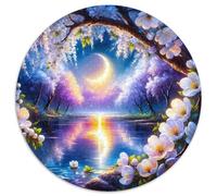 Fleurs et Arbres 1000 Pièces Puzzle Rond Puzzles Classiques Tableau Romantique Puzzle Ronds Créatif - Jeu Éducatif Activité Familiale Intéressants Cadeau Unique 1000pcs (67.5x67.5cm)