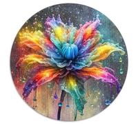 Fleurs et Arbres 1000 Pièces Puzzle Rond Puzzles Classiques Tableau Romantique Puzzle Ronds Décompression Jeu D'Intelligence Activité Familiale Intéressants Cadeau Unique 1000pcs (67.5x67.5cm)