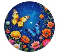 Fleurs et Arbres 1000 Pièces Puzzle Rond Puzzles Classiques Tableau Romantique Puzzle Ronds Décompression Jeu D'Intelligence Activité Familiale Ami Intéressants Cadeau Unique 1000pcs (67.5x67.5cm)