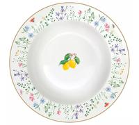 FLEURS et CITRONS assiette creuse en porcelaine D21.5 cm