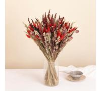 Fleurs et Délices - Bouquet de Fleurs Séchées Lovely Carmin - sans Vase - Taille Normal - Fabrication Française Artisanale de Qualité - Assortiment de Fleurs Séchées à Offrir