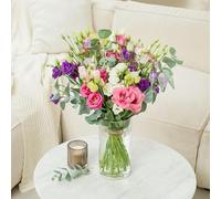 Fleurs et Délices - Brassée de Lisianthus - Fleurs Fraîches de Saison - Grand Bouquet de Lisianthus Rose, Blanc et Violet, Idée Cadeau Anniversaire ou Remerciement