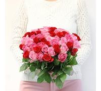 Fleurs et Délices - Brassée de Roses Max Havelaar - Fleurs Fraîches - Bouquet Élégant, Commerce Équitable, 40 Tiges