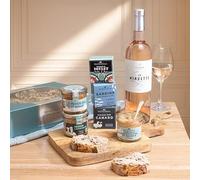 Fleurs et Délices - Coffret Vin Rosé et 6 Terrines et Tartinades - Cadeau Anniversaire Idée à Offrir - Fabrication Française Artisanale de Qualité