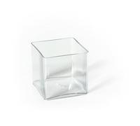 Fleurs et Délices - Vase Cube en Plastique Transparent 12x12cm - Lot de 2 Vases pour Fleurs, Bougies et Plantes Succulentes - Centre de Table Mariage Décoration Intérieure
