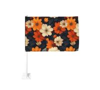 Fleurs et feuilles naturelles pour voiture - Clip pour fenêtre extérieure - 30 x 45 cm - Décoration de voiture double face