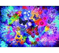 Fleurs Et Papillons Colorés - Puzzle 1500 Pièces