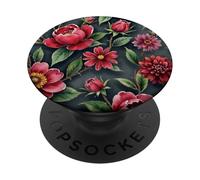 Fleurs et pétales cramoisis - Motif élégant sans Couture PopSockets PopGrip Adhésif