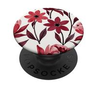 Fleurs et pétales cramoisis - Motif élégant sans Couture PopSockets PopGrip Adhésif