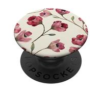 Fleurs et pétales cramoisis - Motif élégant sans Couture PopSockets PopGrip Adhésif