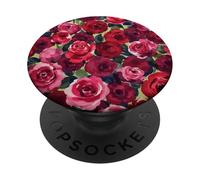 Fleurs et pétales cramoisis - Motif élégant sans Couture PopSockets PopGrip Adhésif