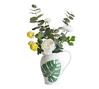 Fleurs et vases artificiels, bouquets de fleurs décoratives vertes et jaunes, décoration d'intérieur, centre de table, bureau, décoration de fête de mariage