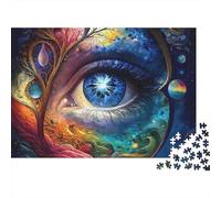 Fleurs et Yeux 1000 Pièces œil Cosmique Puzzle Adulte Impression HD Anti-Stress Stimuler l'esprit pour Débutants Livraison Rapide avec Affiche Guide 38x26cm/1000pcs