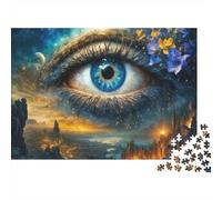 Fleurs et Yeux 1000 Pièces œil Cosmique Puzzle pour Adultes Papier Recy nti-Stress Difficile pour Experts Stimuler l'esprit sans Reflets 38x26cm/1000pcs