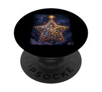 Fleurs étoilées Jardin céleste Étoiles Nuages Réveillon de Noël PopSockets PopGrip Adhésif