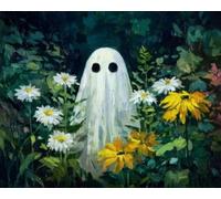 Fleurs FantôMes 5D DIY Diamond Painting Kit Complet pour Adultes et Enfants, 60x80cm, Broderie Diamant Plein Rond, Strass Point de Croix pour, Art Artisanat Décoration Murale Maison Cadeau E-930