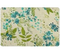 Fleurs Feuille Verte Tapis De Porte Lavable Paillasson Ramasse La Saleté Paillasson Exterieur pour Maison Intérieur Accessoires Maison 40 X 60Cm