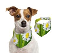 Fleurs Florales Marguerites,Bandanas pour Chien, écharpe en Coton, Bavoirs réglables pour Animaux de Compagnie,M