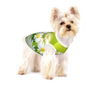 Fleurs Florales Marguerites,T-Shirt sans Manches en Coton pour Animaux de Compagnie, Gilet Respirant, Extensible et Doux,S
