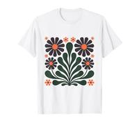 Fleurs Florales Vintage en Forme de Marguerite, Couleurs rétro audacieuses, Milieu du siècle T-Shirt