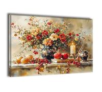 Fleurs Fruit Peinture Numero Adulte avec Cadre, Kit Peinture Numero Enfant avec Pinceaux, DIY Peinture Acrylique, Kit Loisir Creatif Adulte, Noel Halloween Decoration Chambre Murale 40x50cm J-a-1109