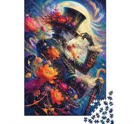 Fleurs Gentleman Chapeau 1000pcs Mini Puzzle pour Famille Difficile | 70x50cm Carton Décor Salon Structure Durable Cadeau Relaxation