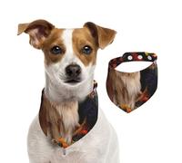 Fleurs Golden Retriever,Bandanas pour Chien, écharpe en Coton, Bavoirs réglables pour Animaux de Compagnie,M