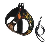Fleurs Golden Retriever,Harnais pour Animaux de Compagnie, Harnais réfléchissant réglable pour Chien,S