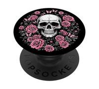 Fleurs Gothiques Gothiques Crâne Papillons PopSockets PopGrip Adhésif