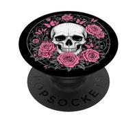 Fleurs Gothiques Gothiques Crâne Papillons PopSockets PopGrip Adhésif