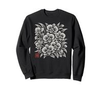 Fleurs japonaises bohème Style Sumi-E Fleurs d'orchives rares Sweatshirt