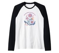Fleurs là où Dieu te plante, motif floral chrétien rétro Manche Raglan