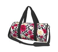 Fleurs léopard colorées, Sac de Voyage de Grande capacité, Sac à Main Rond, Sac de Voyage de Sport, fourre-Tout, Sac de Fitness