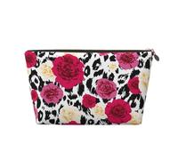 Fleurs léopard colorées, Trousse de Maquillage Trousse à cosmétiques Trousse de Toilette de Voyage Portable Pochette de Toilette
