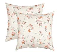 Fleurs Lot De 2 Housses de Coussin Botanique Fleurss Floraison Taies d'oreiller 60x60cm pour Femmes Fleurs Modèle Décoration Taie Oreiller Naturel Thèmes Blanc Rouge Housse Coussin
