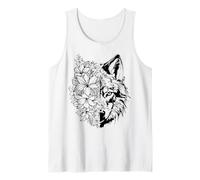 Fleurs Loup Floral Renard Alter Kin Otherkin Therian Débardeur