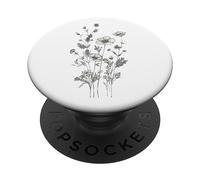 Fleurs, Marguerite, Art, B&W, Amour, Mignon, Minimes, Mode PopSockets PopGrip Adhésif