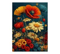 Fleurs Marguerite Pavot 1000pcs Mini Puzzle pour Adultes Difficile | 70x50cm Carton Décor Salon Structure Durable Cadeau Anniversaire Relaxation
