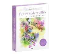 Coffret - Fleurs et Merveilles à l'aquarelle: avec les 2 livres de Blanche Tristant, 4 feuilles aquarelle vierges et une illustration