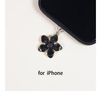 Fleurs Multicolores À Cinq Pétales,Belles Et Tendance,Accessoires Et Décorations Anti-Poussière Pour Téléphone,Pour Iphone Type-C - Type Black For Iphone