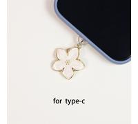 Fleurs Multicolores À Cinq Pétales,Belles Et Tendance,Accessoires Et Décorations Anti-Poussière Pour Téléphone,Pour Iphone Type-C - Type White For Type-C