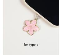 Fleurs Multicolores À Cinq Pétales,Belles Et Tendance,Accessoires Et Décorations Anti-Poussière Pour Téléphone,Pour Iphone Type-C - Type Pink For Type-C