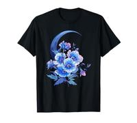 Fleurs mystiques sous Le Croissant de Lune, Nuit céleste T-Shirt